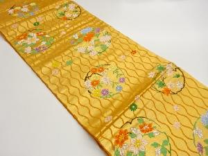 立涌に花丸文様織出し袋帯